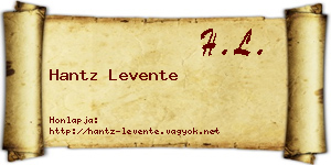 Hantz Levente névjegykártya